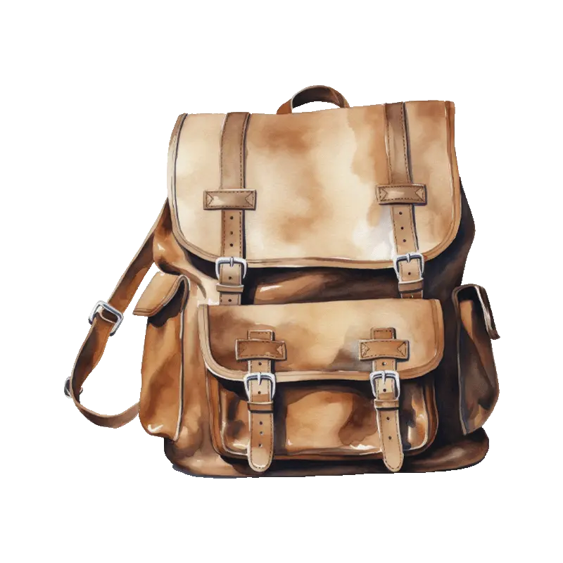 Backpack illustration representing an accessible coffee estate near Bangalore